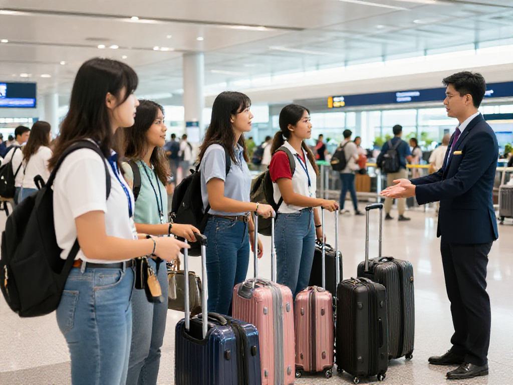 International students arriving
